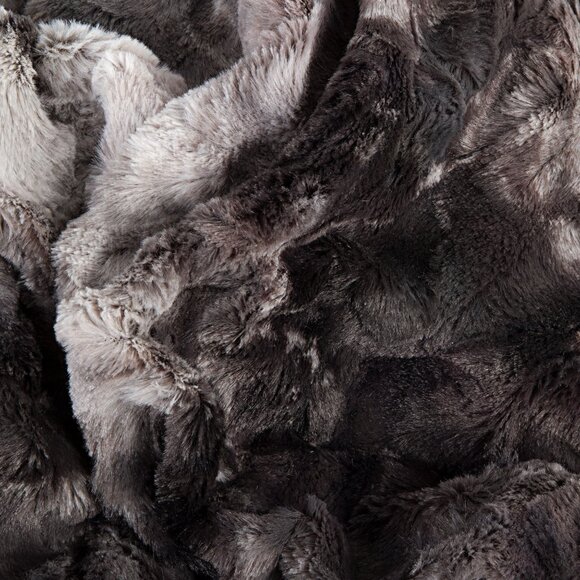 Luxe Home Decor Classic Faux Fur Throw | 1-Piece | charcoal/grey | 50"x60" - Picture 3 of 3
